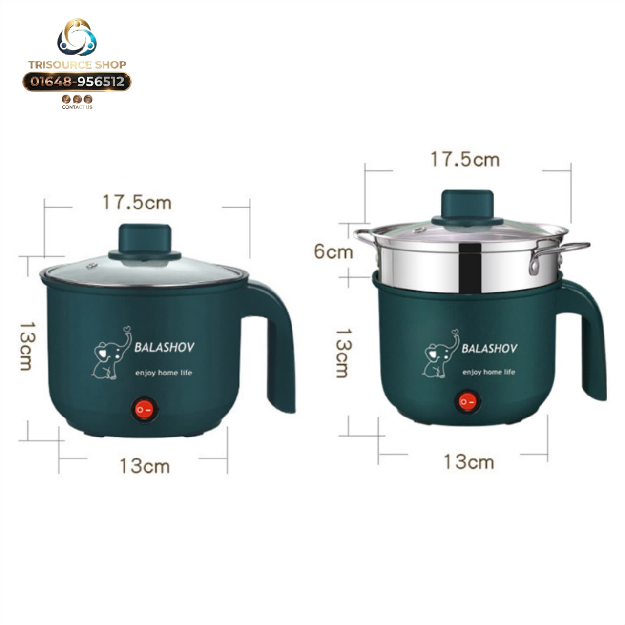 Multi-Function Electric Cooking Pot with Stainless Steel Steamer