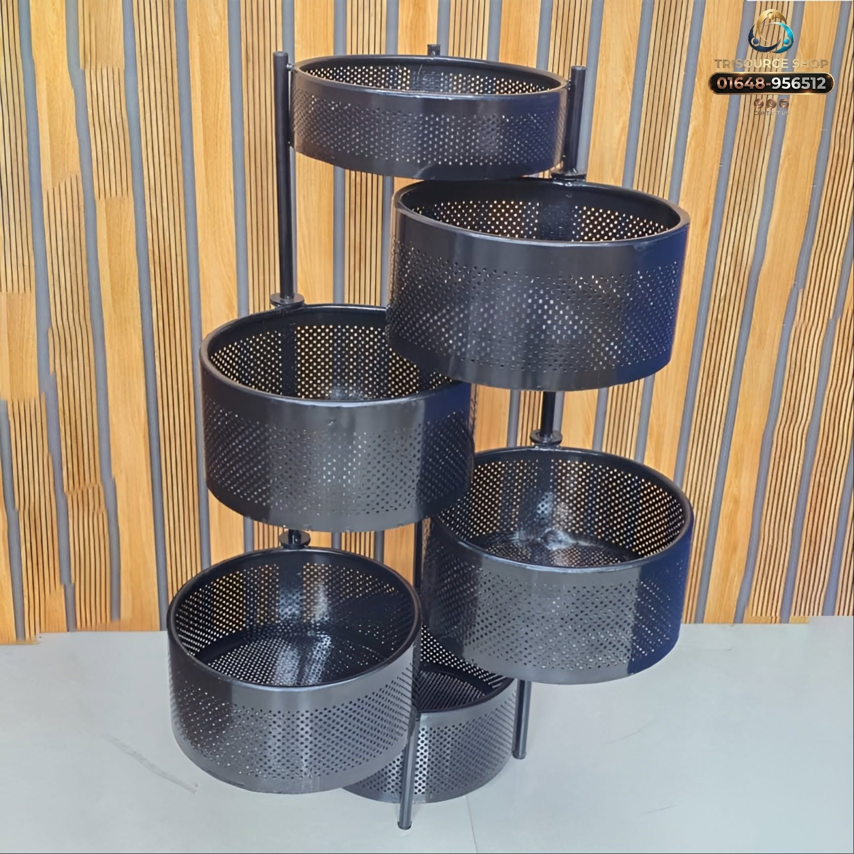 Premium 6-Tier Round Metal Storage Trolley